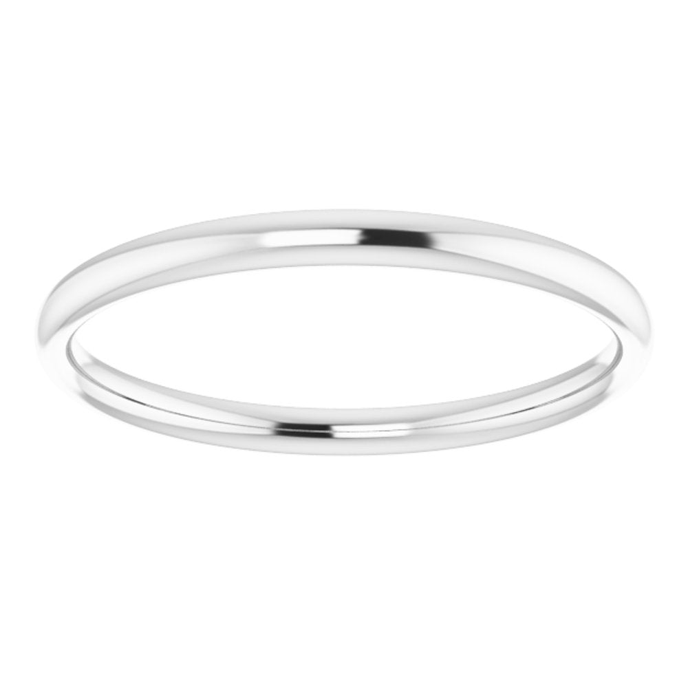 14K White Gold 2 mm Lightweight Comfort-Fit European-Style Band Size 6