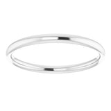 14K White Gold 2 mm Lightweight Comfort-Fit European-Style Band Size 6