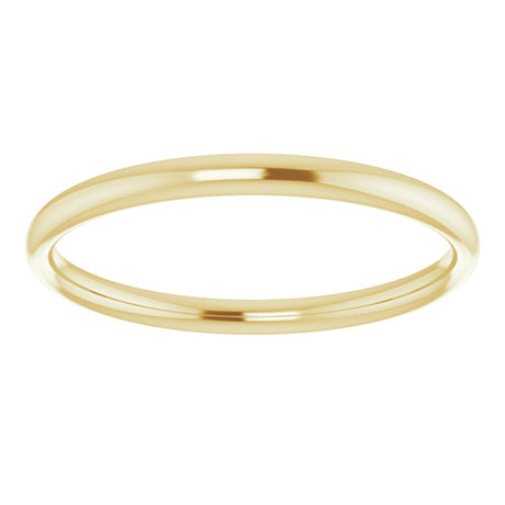10K Yellow Gold 2 mm Lightweight Comfort-Fit European-Style Band Size 6