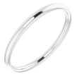 14K White Gold 2 mm Lightweight Comfort-Fit European-Style Band Size 6