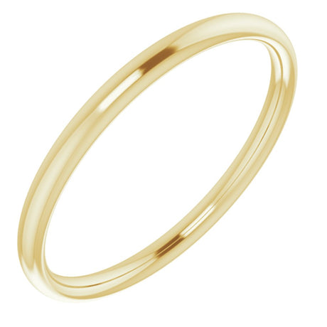 18K Yellow Gold 2 mm Lightweight Comfort-Fit European-Style Band Size 5