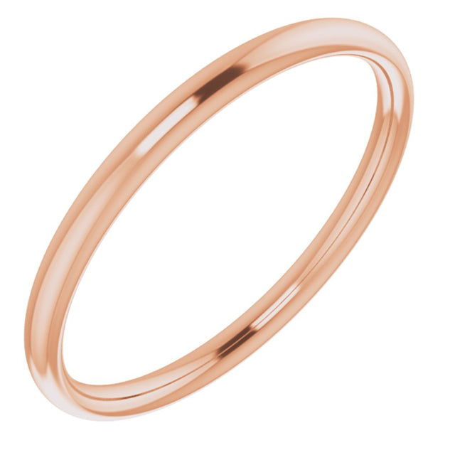 14K Rose Gold 2 mm Lightweight Comfort-Fit European-Style Band Size 7
