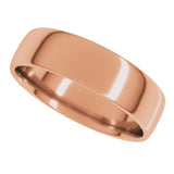 14K Rose Gold 6 mm Lightweight Comfort-Fit European-Style Band Size 8