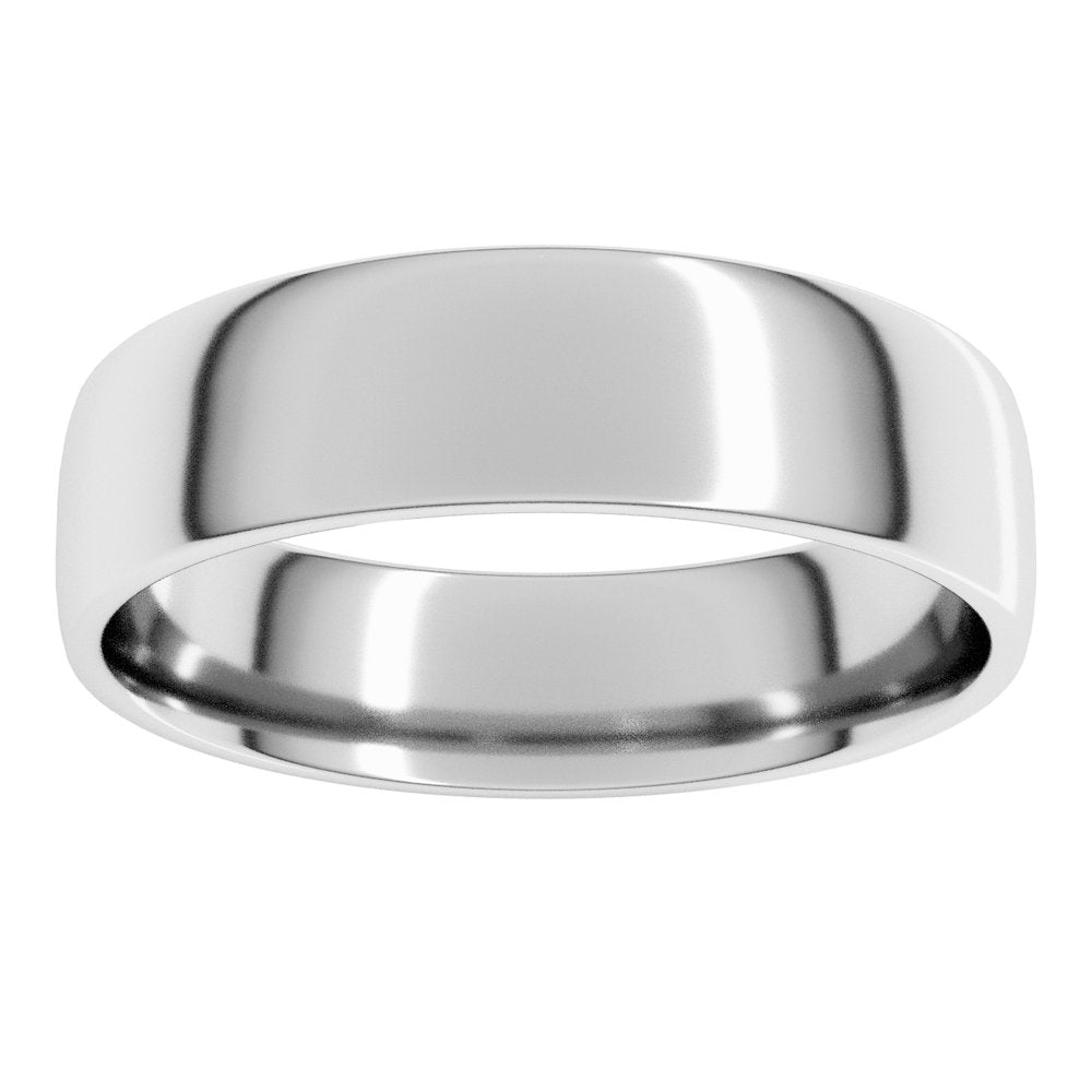 Sterling Silver 6 mm Lightweight Comfort-Fit European-Style Band Size 11