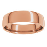 10K Rose Gold 6 mm Lightweight Comfort-Fit European-Style Band Size 10