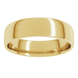 10K Yellow Gold 6 mm Lightweight Comfort-Fit European-Style Band Size 8