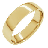 14K Yellow Gold 6 mm Lightweight Comfort-Fit European-Style Band Size 7