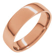 10K Rose Gold 6 mm Lightweight Comfort-Fit European-Style Band Size 10