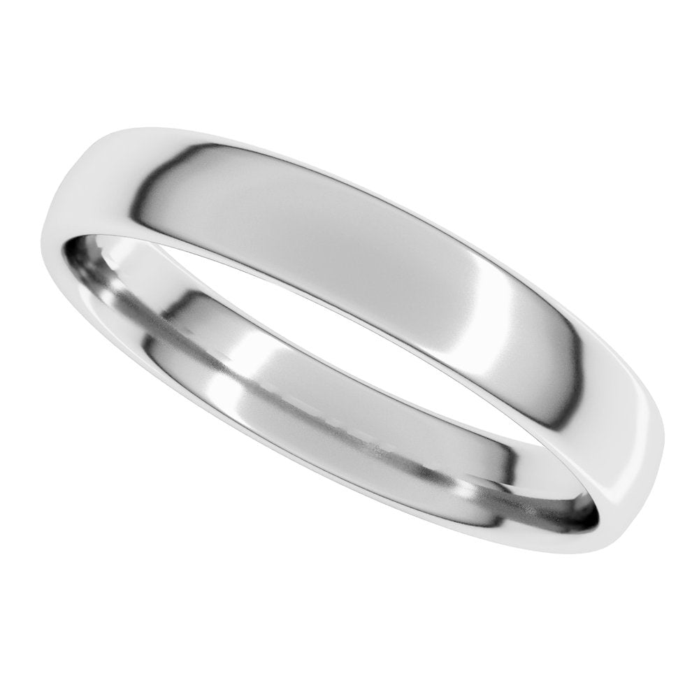 14K White Gold 4 mm Lightweight Comfort-Fit European-Style Band Size 5.5