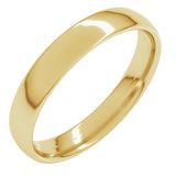 14K Yellow 4 mm Comfort-Fit Lightweight European-Style Band Size 4