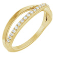 14K Yellow Gold 1/8 CTW Natural Diamond Criss Cross Ring