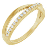 14K Yellow Gold 1/8 CTW Natural Diamond Criss Cross Ring