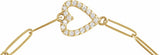 14K Yellow Gold 1/8 CTW Natural Diamond Heart 7" Bracelet