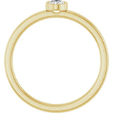 14K Yellow Gold 1/5 CT Natural Diamond Solitaire Bezel-Set Ring