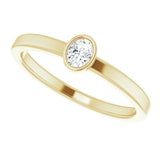 14K Yellow 1/6 CT Natural Diamond Solitaire Bezel-Set Ring