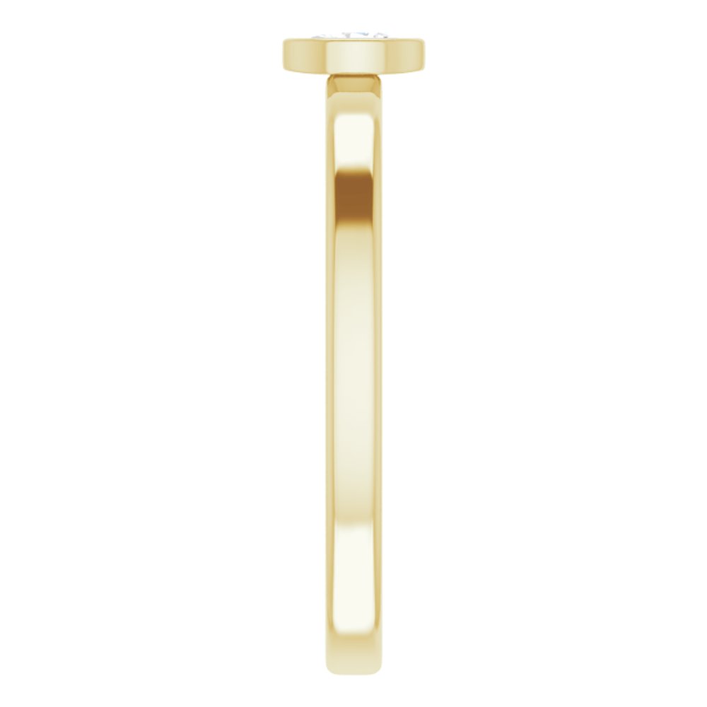 14K Yellow 1/6 CT Natural Diamond Solitaire Bezel-Set Ring
