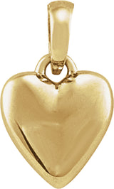 14K Yellow Gold Puffed Heart Pendant