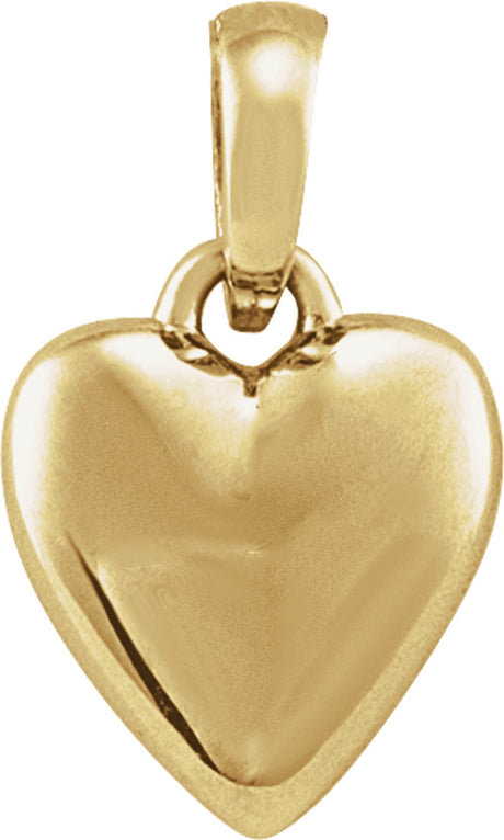 14K Yellow Gold Puffed Heart Pendant