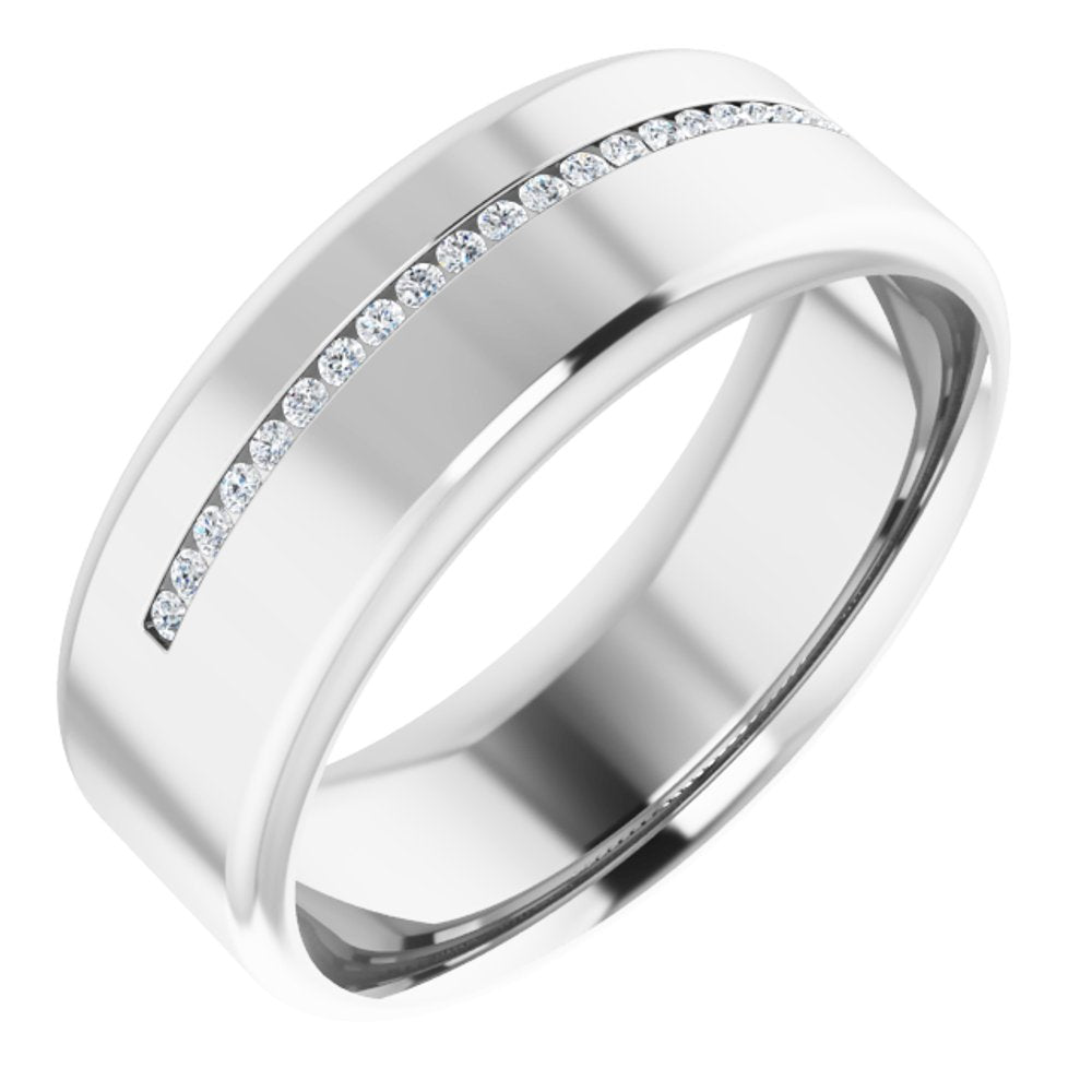 14K White 0.08 CTW Natural Diamond Band