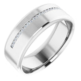14K White 0.08 CTW Natural Diamond Band