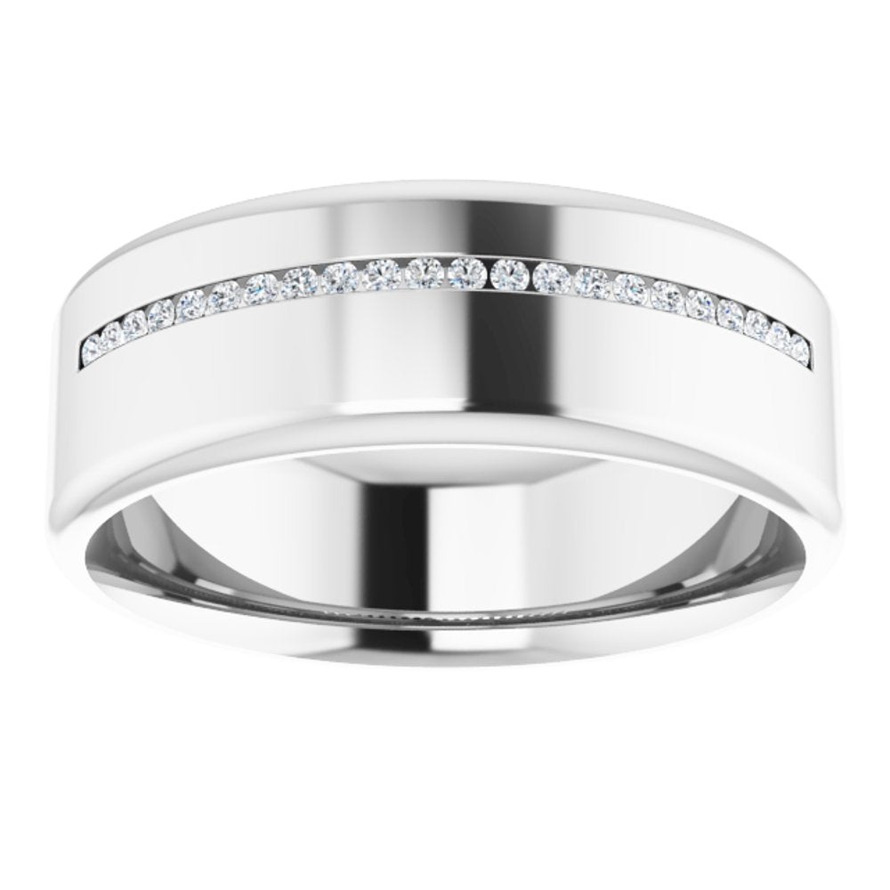 14K White 0.08 CTW Natural Diamond Band