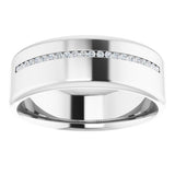 14K White 0.08 CTW Natural Diamond Band