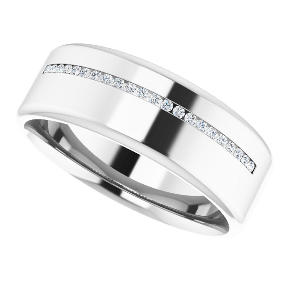 14K White 0.08 CTW Natural Diamond Band