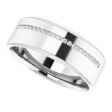 14K White 0.08 CTW Natural Diamond Band