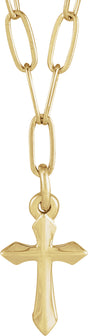 14K Yellow Cross Link 18" Necklace