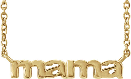 14K Yellow Gold Mama 16" Necklace