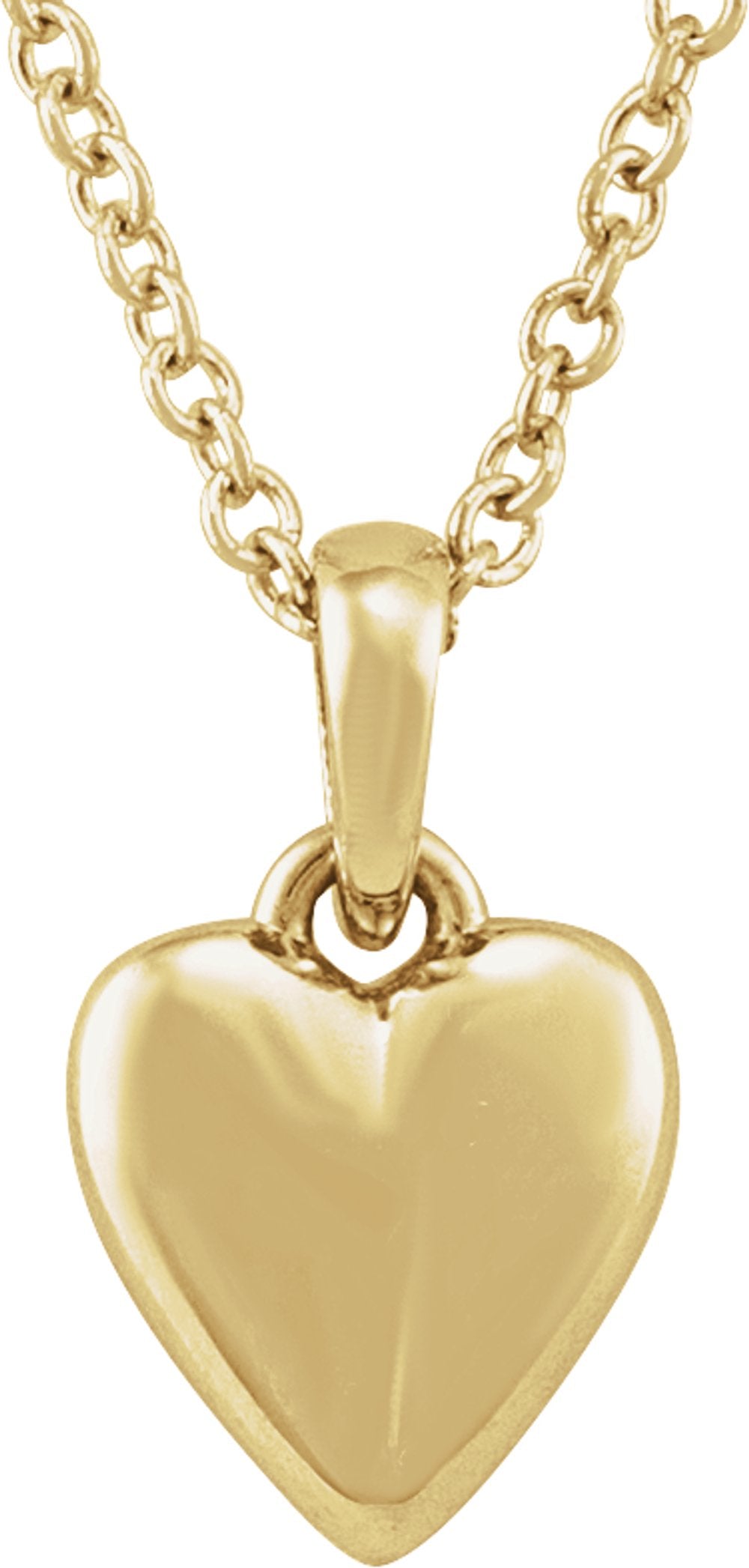 14K Yellow Youth Heart 15" Necklace