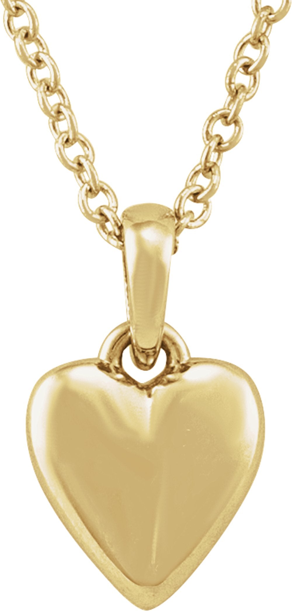 14K Yellow Gold Youth Heart 15" Necklace