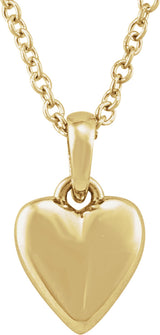 14K Yellow Gold Youth Heart 15" Necklace