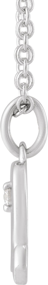 14K White Gold .015 CT Natural Diamond Scorpio Zodiac 16-18" Necklace