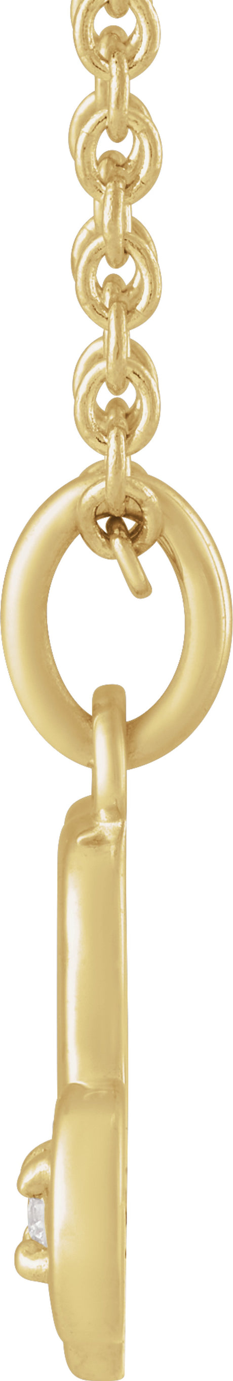 14K Yellow Gold .015 CT Natural Diamond Capricorn Zodiac 16-18" Necklace