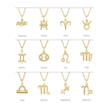 14K Yellow .015 CT Natural Diamond Sagittarius Zodiac 16-18" Necklace