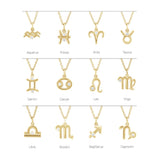 14K Yellow .015 CT Natural Diamond Aries Zodiac 16-18" Necklace
