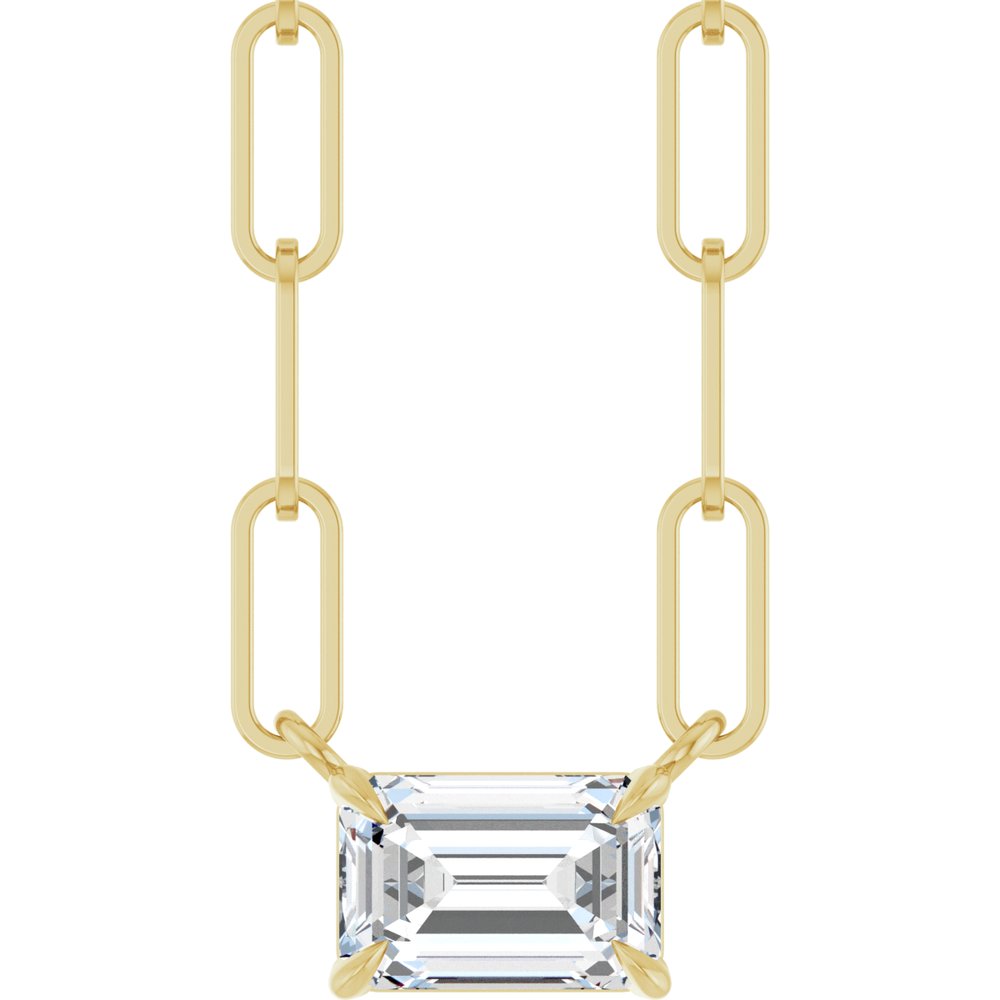 14K Yellow 5/8 CT Lab-Grown Diamond Solitaire 16" Necklace