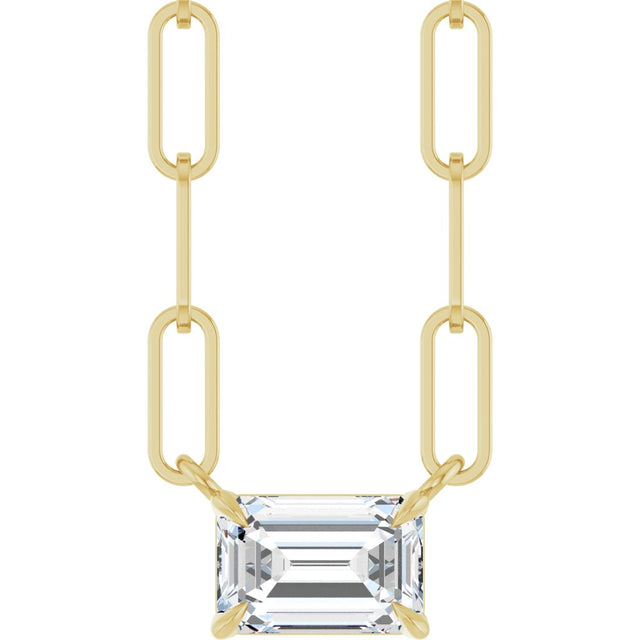 14K Yellow 5/8 CT Lab-Grown Diamond Solitaire 16" Necklace