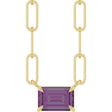 14K Yellow Gold 6x4 mm Lab-Grown Alexandrite Solitaire 18" Necklace 
