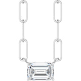 14K White 5/8 CT Lab-Grown Diamond Solitaire 18" Necklace