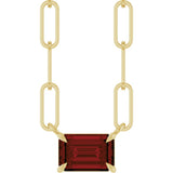 14K Yellow Gold 6x4 mm Natural Mozambique Garnet Solitaire 18" Necklace 