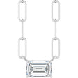 14K White 5/8 CT Lab-Grown Diamond Solitaire 16" Necklace