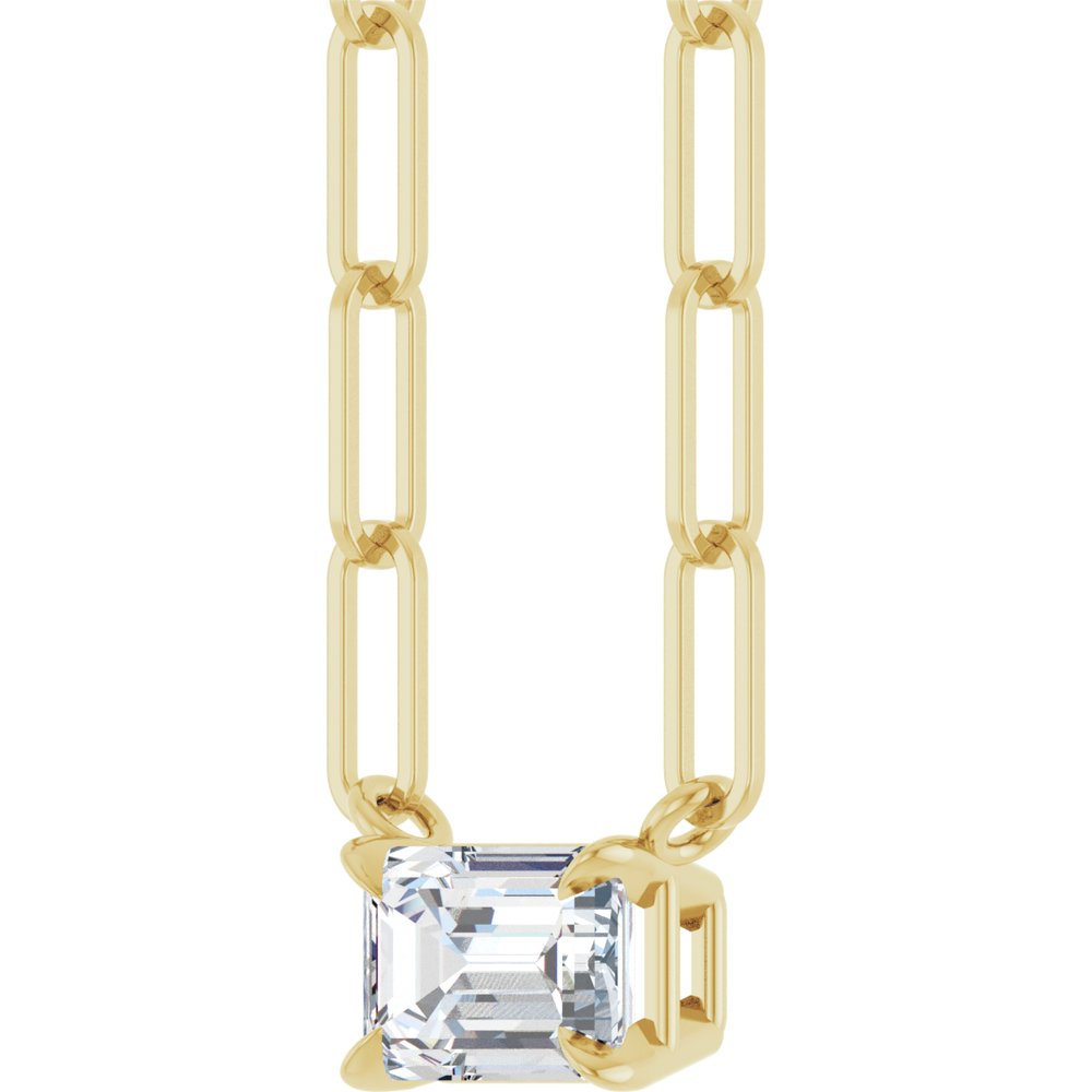 14K Yellow 5/8 CT Lab-Grown Diamond Solitaire 18" Necklace