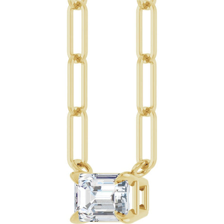 14K Yellow 5/8 CT Lab-Grown Diamond Solitaire 18" Necklace