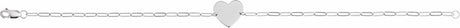 14K White Engravable Heart 7" Bracelet