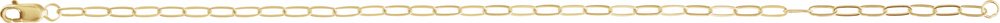 10K Yellow Gold 2.1 mm Paperclip-Style 7" Chain