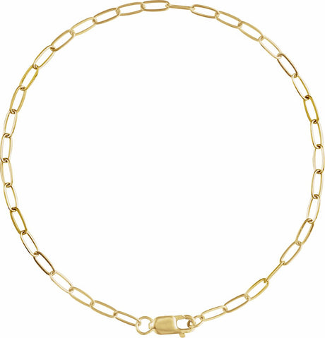 14K Yellow Gold-Filled 2.1 mm Paperclip-Style 7" Chain