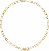 10K Yellow Gold 2.1 mm Paperclip-Style 7" Chain