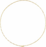 10K Yellow Gold 2.1 mm Paperclip-Style 18" Chain